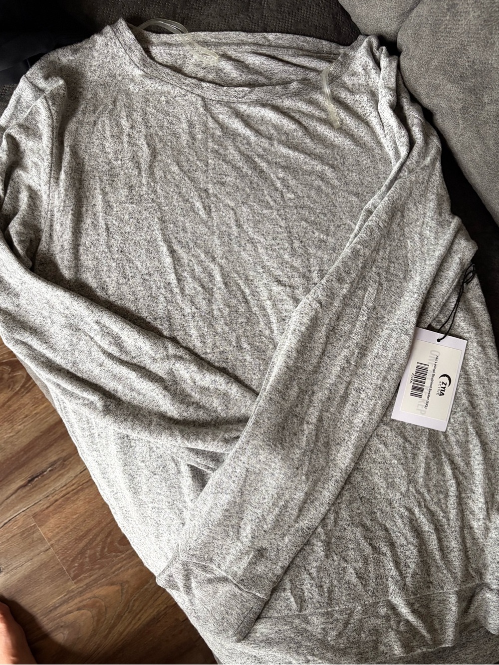 ZYIA Light Heather Gray Long Sleeve Top